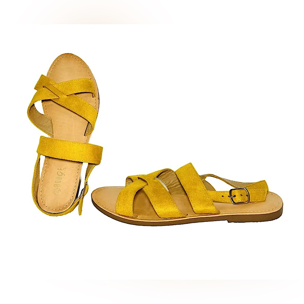 rouge helium Women’s Strap Flat Sandals, Size US 8.5